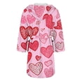 thumbnail image 5 of MEICHEN Plush Robes for Women Valentine's Day Fleece Plush Robe Long Warm Plush Bathrobe Loungewear Jacket Printed Comfort Robe Women's Robes, 5 of 5