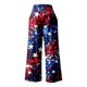 thumbnail image 4 of WILLBEST Pantalones Casuales para Mujer, elegantes Pantalones Largos de Pierna Ancha Elástica de Cintura Alta con Estampado Del Día de La Independencia y Bolsillos para Mayor Comodidad. Extra Grande, 4 of 5