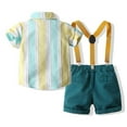 thumbnail image 6 of YTDSCS 1-6T Boys Summer Gentleman Outfit Suits for Toddler Baby Kids,Boys Short Pants Set, Short Sleeve Shirt+Suspender Pants+Bow Tie, 6 of 8