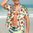 thumbnail image 5 of Lsque Strawberry pattern Hawaiian Shirt for Men, Unisex Summer Beach Casual Short Sleeve Button Down Shirts-Medium, 5 of 9