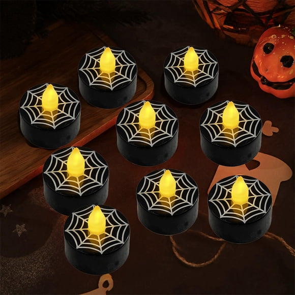 Chmadoxn Halloween Decorations, 12pcs Halloween Candle Lantern Small Tea Candle Pumpkin Candle Ghost Festival Halloween Candle Lantern Night Light Plas tic Halloween Candle Lantern