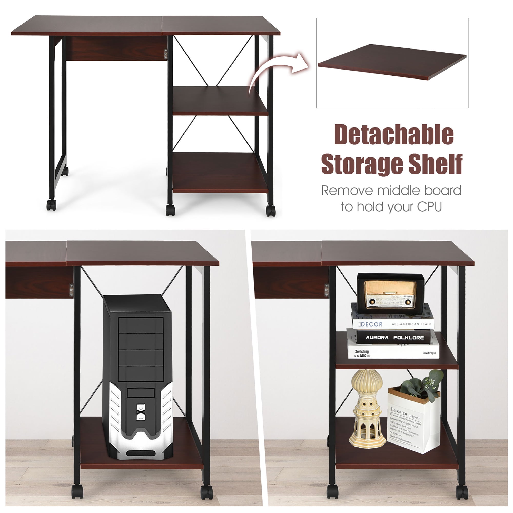Folding rolling desk deals