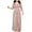 Pink, variant on Elegant Cocktail Dresses for Women V Neck Pleated Long Sleeve Casual Long Dress Prom Wedding Swing Long Dresses (Pink,XXL)