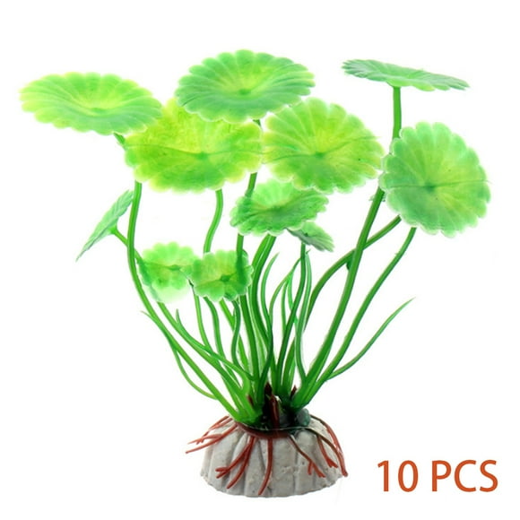 fashionhome 10pcs / Pack Aquarium Plantes Artificielles Simulation Plastique Eau Herbe Aquarium Décoration Ornement Vert