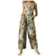 thumbnail image 1 of Sunloudy Mono de tallas grandes para mujer, mono informal sin mangas con cuello cuadrado y estampado floral de hojas con bolsillos para niñas, 3 colores Sunloudy  S/M/L/XL/XXL/XXXL/XXXXL/XXXXXL, 1 of 2