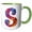 Green/White, variant on 3drose, Colorful Monogram Letter S, 11oz Two-tone Green Mug