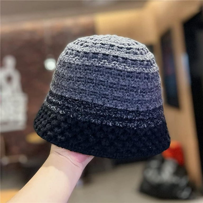 CoCopeaunts Bucket Hat for Men Mix Color Foldable Crochet
