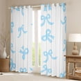 thumbnail image 2 of Feelyou Blue Bow Curtains Pack of 2 (42x84 Each), Princess Bowknot Curtains Blackout, 2 of 6