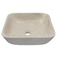 thumbnail image 4 of Rounded Square Vessel Sink - White Marble, 4 of 11