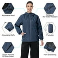 thumbnail image 5 of Xidunhg Women's Lightweight Jacket Waterproof Packable with Hood Cycling Bike Outdoor Jacket Windbreaker Navy XL, 5 of 12