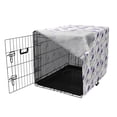 thumbnail image 3 of Floral Dog Crate Cover, Image of Repeated Lavender Bouquets from Summer on Plain Backdrop, Easy to Use Pet Kennel Cover for Medium Large Dogs, 35" x 23" x 27", Violet Fern Green, by Ambesonne, 3 of 6