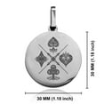 thumbnail image 2 of Stainless Steel Four Card Suits Round Medallion Pendant Necklace, 2 of 3