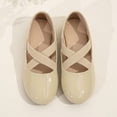 thumbnail image 4 of KPOPLK Kids Girls Slip-On Shoes Children Party Dress Dance Shoes Flat Shoes Size 11,Beige, 4 of 6