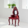 thumbnail image 3 of figatia Retro 1/12 Scale Miniatures Dollhouse Dressing Table Mini DIY BJD red, 3 of 9