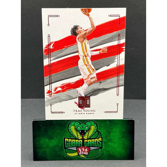 2021 Panini Impeccable Trae Young #58 Asia Red Atlanta Hawks Basketball Card Atlanta Hawks NBA Basketball Trading Card