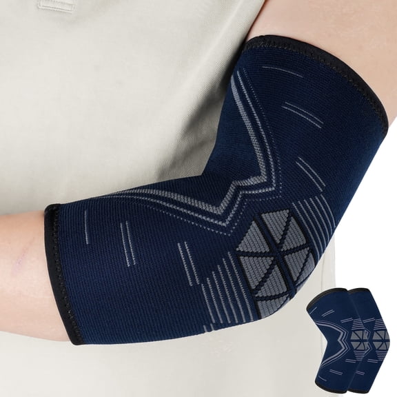 Reosot 2-Pack Elbow Supports for Tendinitis, Tennis Elbow Compression Brace Ideal for Golfers' Elbow Pain Relief, Arthritis, Exercise, and Weightlifting