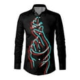 thumbnail image 4 of KTMKH Mens Valentines Day Digital 3D Printed Button Lapel Long Sleeve Shirt Top, 4 of 4