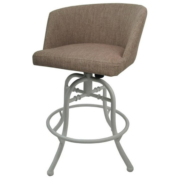 Swivel Tilt Metal Bar Stool 30" Joey - Basin Beige - White