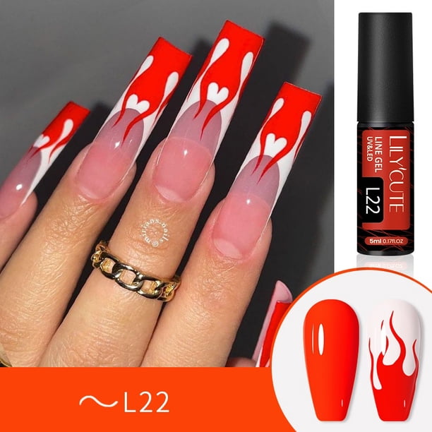 LILYCUTE 5ml Línea De Uñas Gel Esmalte Purpurina Oro Plata Dibujo Pintura Para Arte Manicura UV Color Gao Jiahui unisex