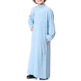 thumbnail image 6 of EnJoCho Boys Kids Thobe Musli𝗆 Robe Arab Kaftan Solid Color Long Sleeve Islami𝖼 Prayer Dress Ramadan Eid Outfit Pocket Middle Easter𝗇 Traditional, 6 of 9