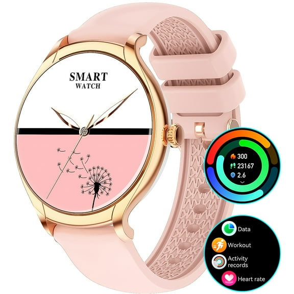 Smart Watch for Women Bluetooth Make/Answer Call Waterproof Sports Smartwatch Compatible with iPhone Android Phone 1.39" HD Color Screen Fitness Tracker