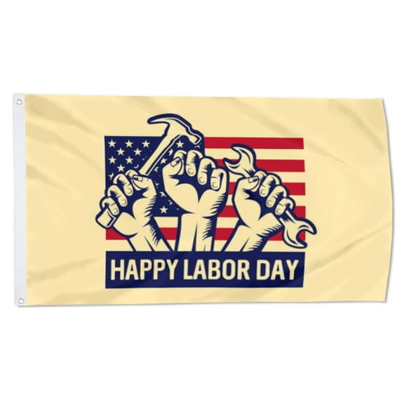 2but Labor Day Celebration Flag Polyester 3x5 FT Indoor Outdoor Banner