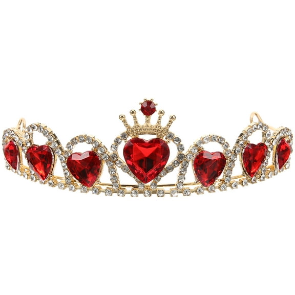 2 Count Red Crown for Women Heart Headband Pageant Woman