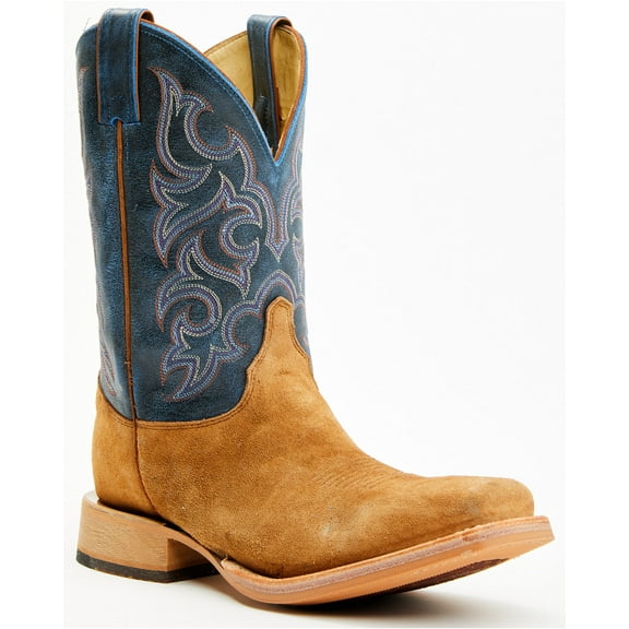 Justin Boots Mens Fergus 11 Inch Roughout Square Toe Cowboy Mid Calf Boots