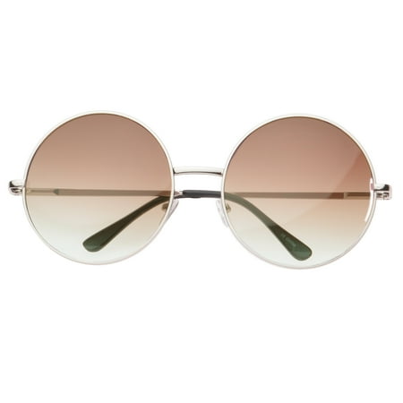 MLC Eyewear Large Vintage Inspired Round Sunglasses Gradient Lens UV400