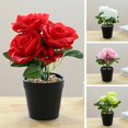 thumbnail image 3 of Artificial Potted Rose Wide Application Easy Care Beautiful Table Artificial Pot Flower Ornament, 3 of 4
