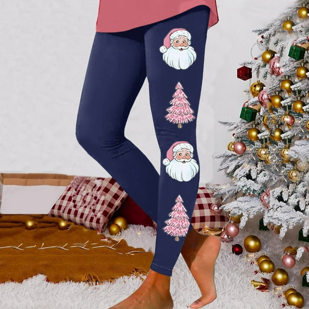 MKLEKYY Leggings para mujer, leggings para hacer ejercicio, leggings con estampado navideño, pantalones con bloques de color, leggings suaves y elásticos. 1660