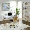 thumbnail image 6 of ACME Lightmane Writing Desk in White High Gloss and Gold, 6 of 7