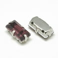 thumbnail image 2 of 50 pc Sew on Rhinestone Multi-strand Links Glass Rhinestone with Brass Prong Settings Garments Accessories Faceted Rectangle Platinum Burgundy 10.5x5.5x4mm Hole: 1mm, 2 of 2