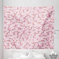 thumbnail image 1 of Pink and White Tapestry, Cheery Bedding Plants Bursting out into White Blossoms Calico Style, Fabric Wall Hanging Decor for Bedroom Living Room Dorm, 5 Sizes, Pink Brown White, by Ambesonne, 1 of 1