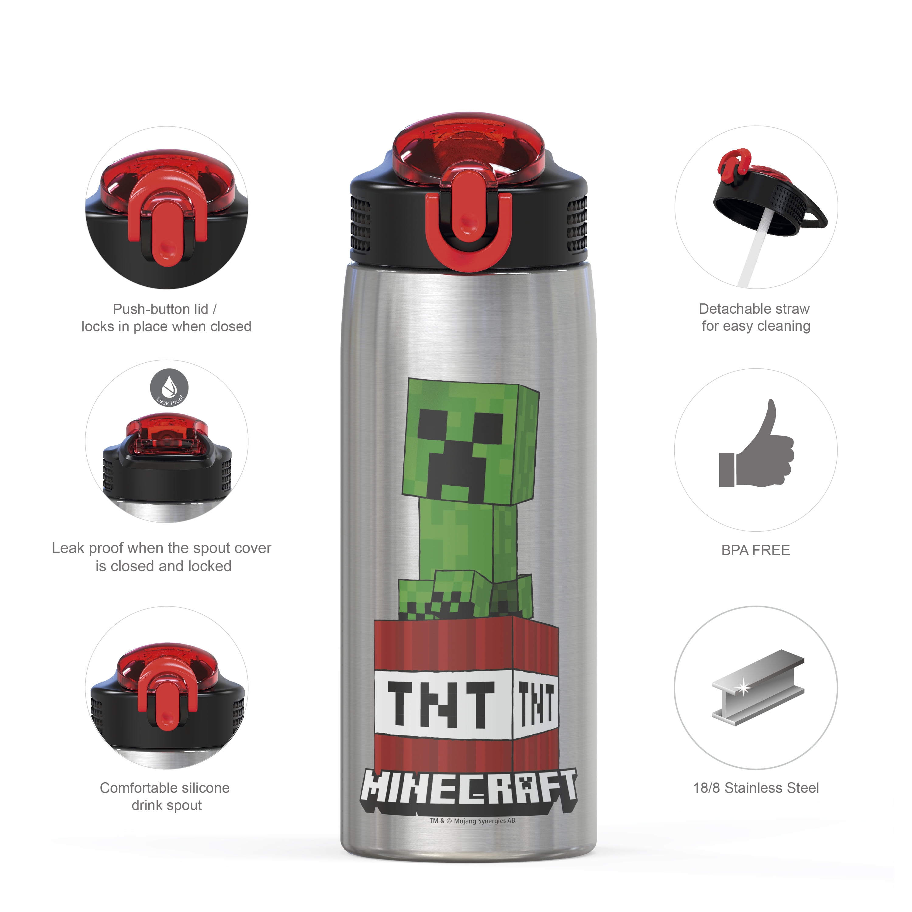 Minecraft Stainless Steel Bottle 500 Ml NEW