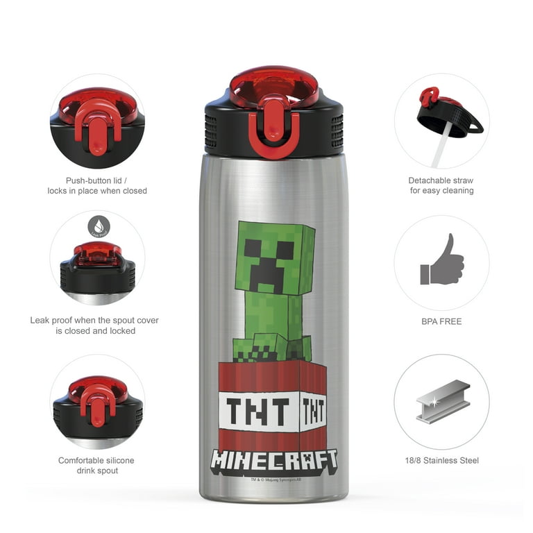 Minecraft 19oz Stainless Steel Double Wall Water Bottle - Zak Designs