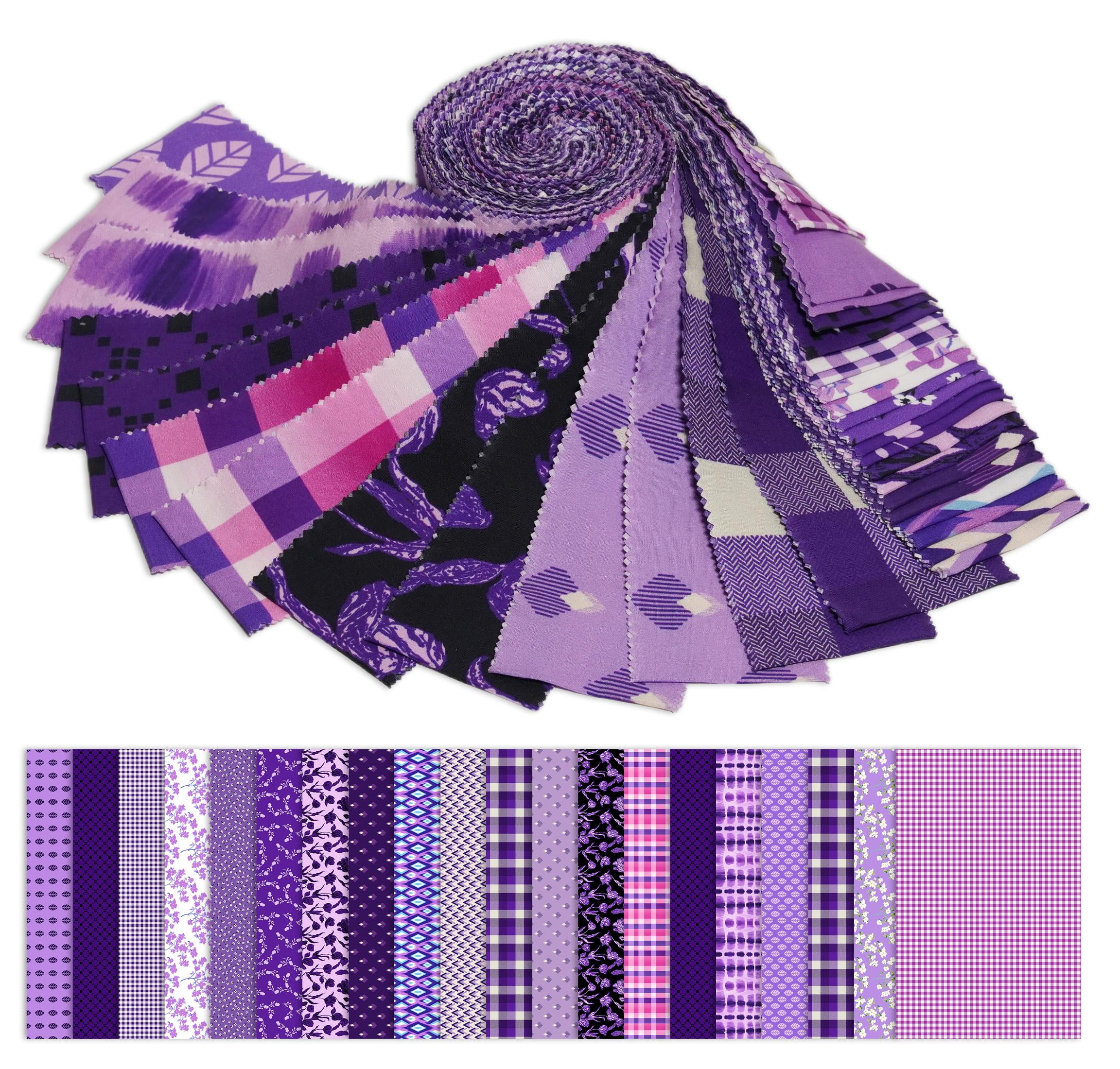 Soimoi 40Pcs Geometric & Floral Print Cotton Precut Fabrics for Quilting Craft Strips 2.5 x 42 inches Jelly Roll