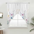 thumbnail image 5 of Spring Floral Kitchen Window Curtains, Swag Curtains Valance for Bedroom Living Room Bathroom, Colorful Botanical Wildflower Summer Rod Pocket Window Treatment Curtain Block Drapes 2 Panels 36"x63", 5 of 9