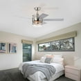 thumbnail image 5 of Zateety  52-inch 5-blade Lighted Ceiling Fan with Wood Nickel Crystal Shade (Optional Remote) - Satin Nickel, 5 of 16