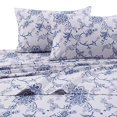 thumbnail image 2 of Juego de sábanas de franela Tribeca Living, tamaño king, 100% algodón, color azul, 2 of 2