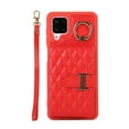 thumbnail image 2 of ELEHOLD Wallet Crossbody for Samsung Galaxy A12 Case with Lanyard Wrist Strap Credit Card Holder, PU Leather Protective Phone Case with Ring Holder,Red, 2 of 5