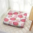thumbnail image 3 of Red Berry Floor Cushion&nbsp;– 22x22 Inch Large Pillow, Dutch Velvet, Strawberry Lover Design for Meditation, Yoga & Kids Room, 3 of 7