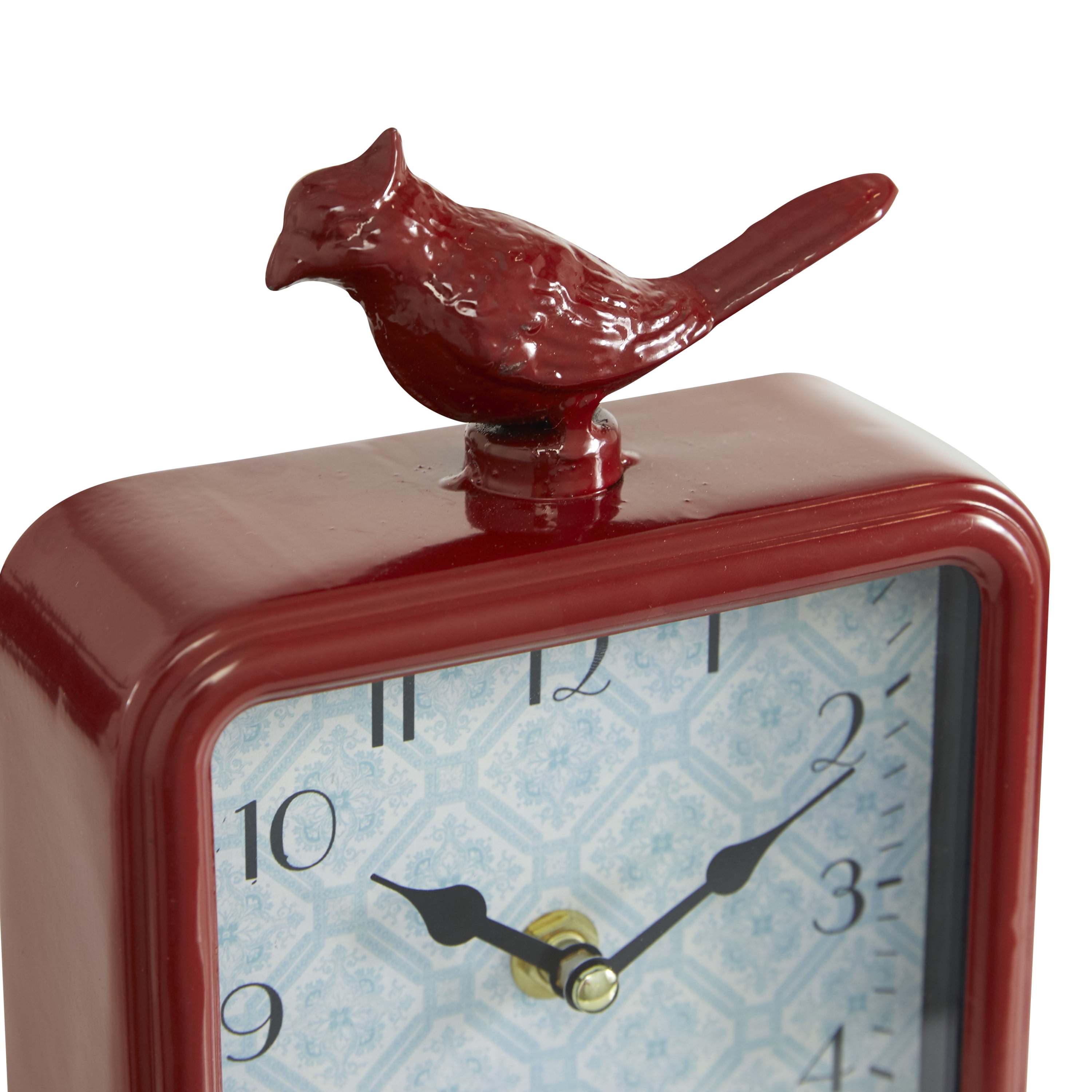 DecMode 9" Multi Colored Metal Bird Clock, Set of 3