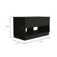 thumbnail image 4 of JERFIT Modern Storage Bench with Drawers & Shelves, Black Particle Board Console Table for Entryway, Living Room, Bedroom, 4 of 5