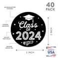 thumbnail image 2 of Koyal Wholesale 2025 Graduation Stickers, Black & White, Party Favors, Bulk 40 Pack, 2 Inch, 2 of 5