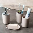 thumbnail image 6 of Moss & Stone 6 pcs Bathroom Accessories Set, Bathroom Decor Sets Includes Soap Dispenser, Toothbrush Holder, Toothbrush Cup, Soap Dish, A Bathroom Accessories Sets Complete (Beige), 6 of 7