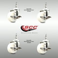 thumbnail image 2 of 3 Inch 316SS Nylon Wheel Swivel ½ Inch Threaded Stem Caster Set Brake SCC, 2 of 2