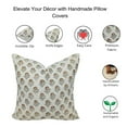 thumbnail image 4 of Fabdivine Off White Linen Hand Block Print Decorative Throw Pillow Cover , 16"X16", Yellow, 4 of 5