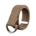 thumbnail image 1 of Canvas Metal Waist Belt Replacement Unfading Dual Ring Exquisite Easy Matching Anti-rust Dual Ring Adjustable Jeans Shorts Belts Dark Khaki, 1 of 9