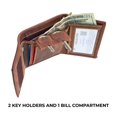thumbnail image 3 of Mens Genuine Leather RFID Trifold Wallet Vintage Brown, 3 of 10
